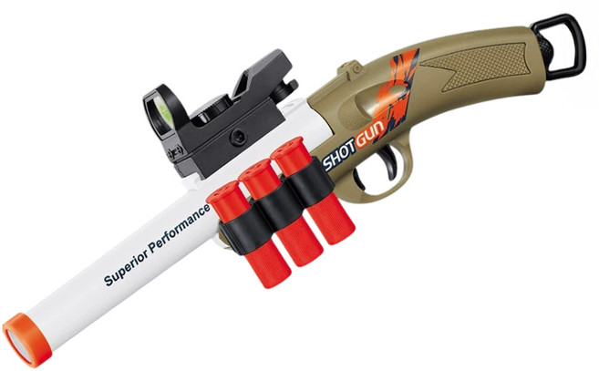 UB 싱글 배럴 샷건 s686 에어 소프트 너프건, 01_가로형 단총, 브라운, 1개