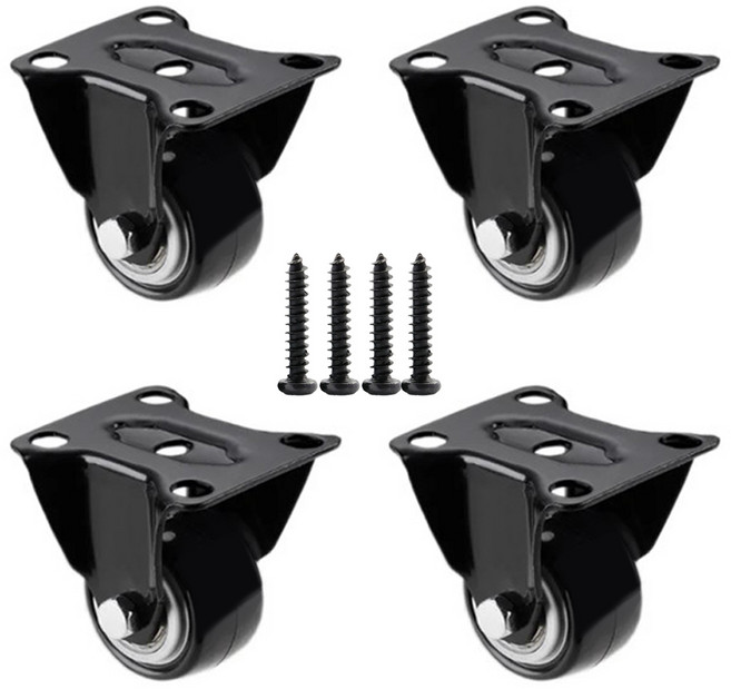 엠파이어 3.81cm 평판고정 캐스터 폴리우레탄 바퀴 Z1, 4개