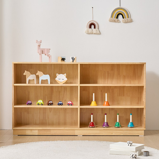 지앤퍼니 모디 3단 1400 낮은 원목 교구장 6칸, 단품