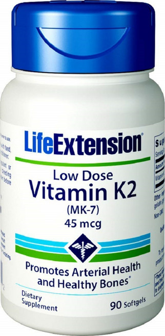 LIFE EXTENSION Low Dose維他命K2軟膠囊 45mcg, 90顆, 1罐