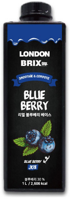 런던브릭스 블랙라벨 리얼 블루베리 베이스 농축액, 1L, 6개