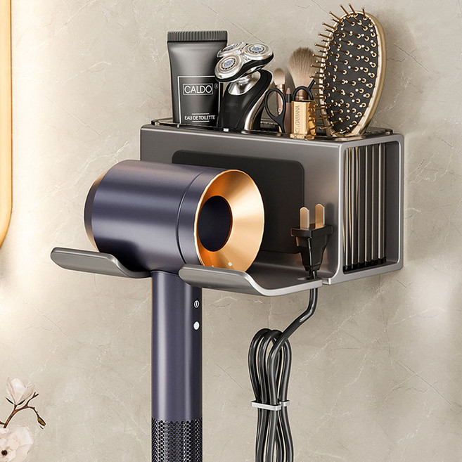 하이어데코 드라이기 거치대 수납형, 블랙