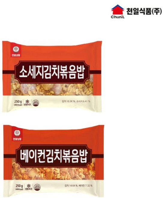 천일식품 볶음밥 베이컨김치 5봉+소세지김치 5봉, 10개, 250g