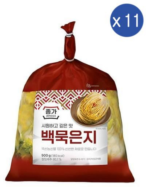 종가 백묵은지, 900g, 11개
