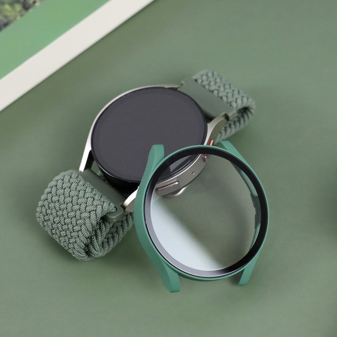 오르몽트 갤럭시워치 PC 강화유리 풀커버 보호커버 보호케이스 초경량 액정보호, 그린, 1개