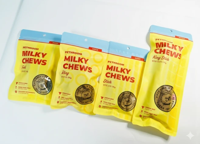 페스룸 한우 우피&산양유 밀키츄 (링/스틱/킹스틱/폴드), 1개, 스타터세트 (골고루 4팩) - 쿠팡