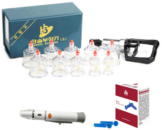 한솔부항기 세트 10p + PVC채혈기 + 침 100p, 1세트