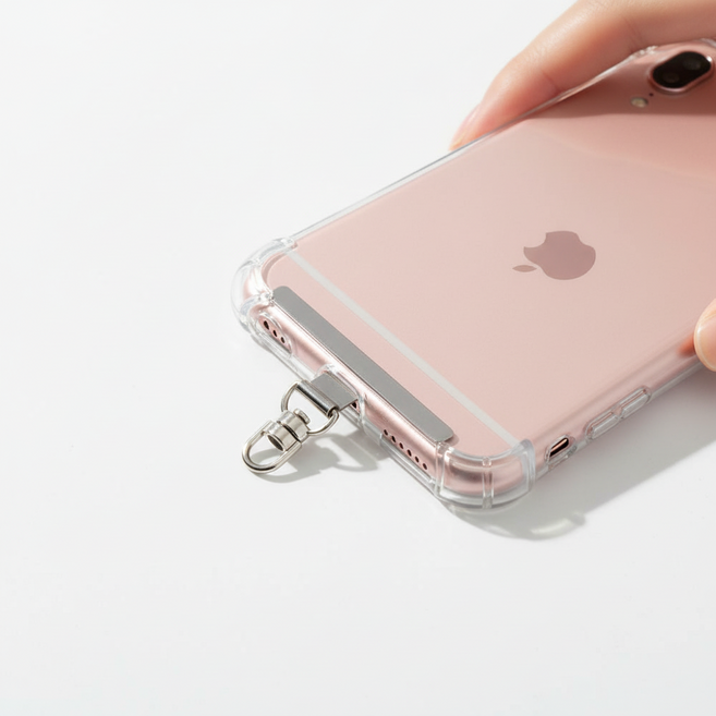 소미조이 회전형 핸드폰 스트랩 태그홀더 연결 고리, 1개, 메탈실버