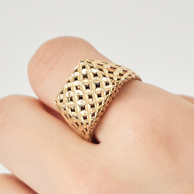 펠리체골드 14K 살로니 스퀘어 사각반지 (+쇼핑백증정) 골드 컷팅 여성 로즈골드 결혼기념일 볼드 데일리 유니크 고급