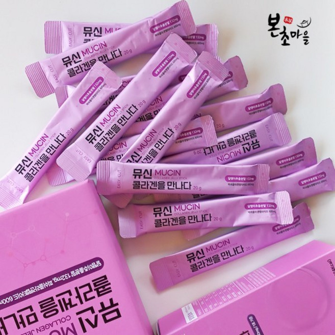 뮤신 콜라겐 젤리 콜라겐 달팽이 달팽이액 스틱콜라겐 뮤신 젤리스틱, 1박스, 600g