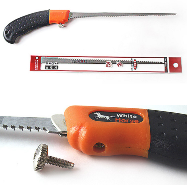 White horse 얇은 톱 꼬리톱 곡선 직선작업 원예, 톱날, 1개