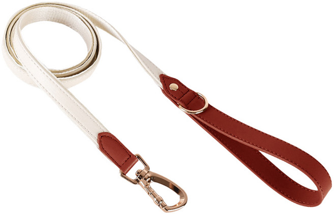 강아지 소프트 레더 가죽 리드줄 중형견 대형견, 레드, 1개