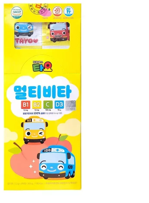 꼬마버스 타요 멀티비타 250정 유아비타민 어린이비타민 유아영양제 츄어블영양제, 1개