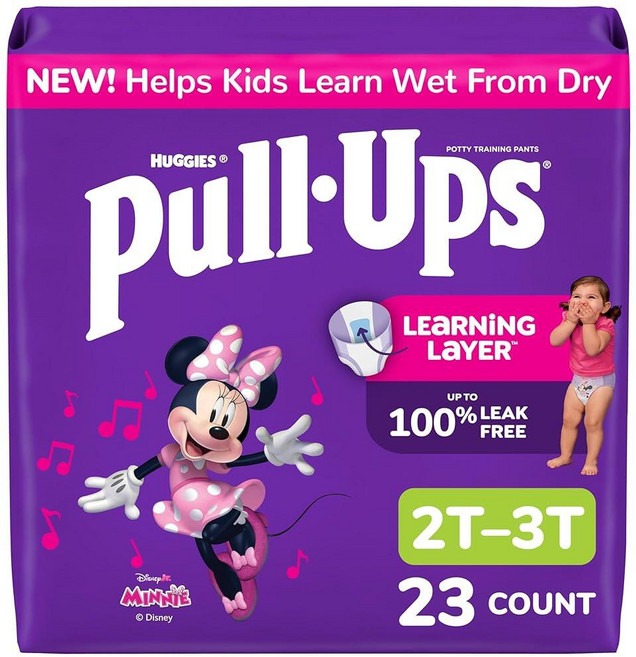 하기스 PullUps 여아용 배변 트레이닝 팬츠 5T6T 트레이닝 속옷 127.3kg46파운드 이상 14개입 214722, 23, 2-3세