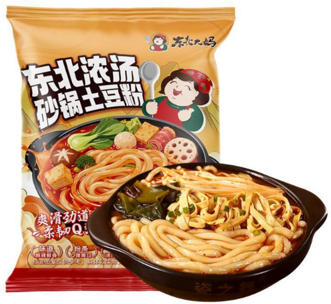 투도우펀 중국 감자면 마라 샹궈두토펀 감자당면 360g, 3개