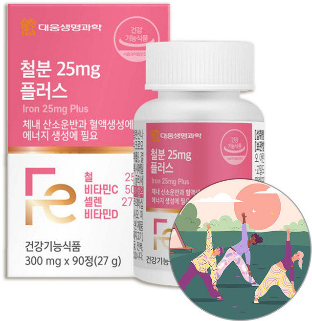 대웅 철분 플러스 비타민C 셀렌 비타민디, 1개, 90정