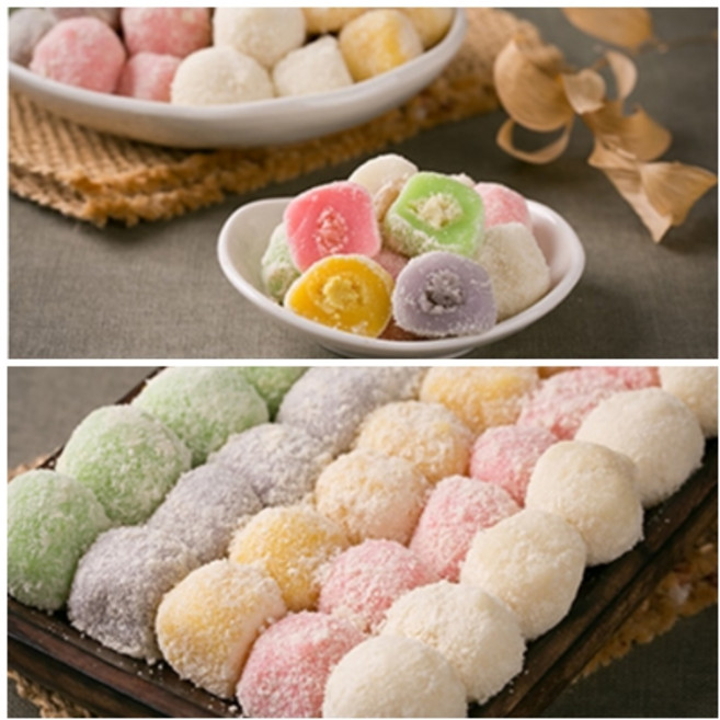 국산 찹쌀로 빚어 쫄깃한 각색경단 과일경단 20g 56입 한입크기 간식, 56개