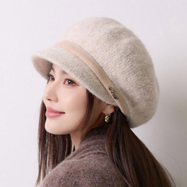 데이즈원 여성 겨울 챙모자 중년 여자 가을 니트 모자