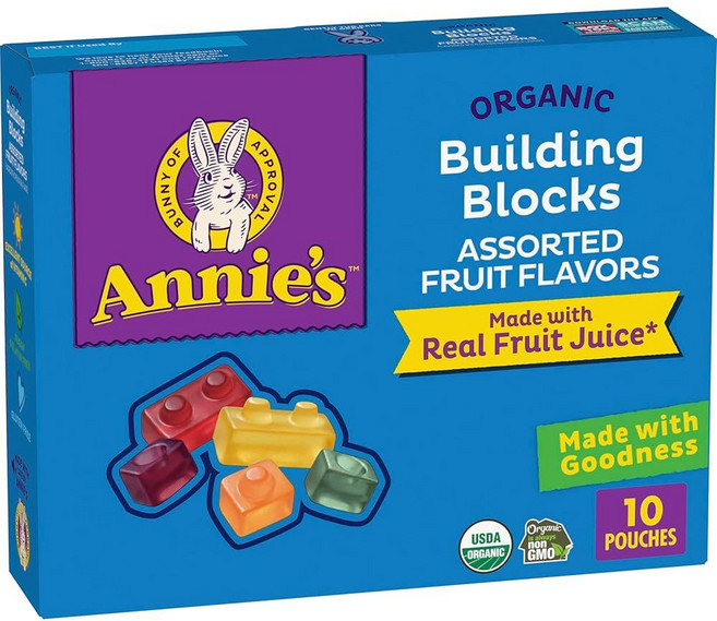 Annies 빌딩 블록 리얼 후르츠 주스 젤리 10개입 1세트