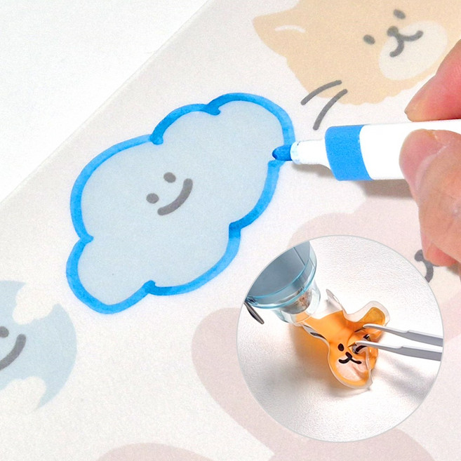 [슈퍼쌤] 나만의 키링 만들기 줄어드는 매직종이 (투명 불투명), 반투명 (20매)