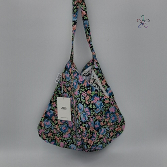 [국내 매장 정품] 이미스 에코백 페인팅 플라워 블랙 + 카라비너