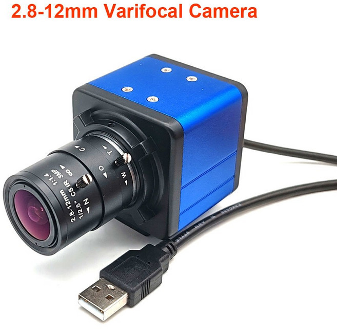 4K 30fps 3840x2160 고속 8MP USB 웹캠 PC 비디오 카메라 산업용 4x 광학 2 8 12mm/5 50mm 가변 초점, 2 8 12mm Manual