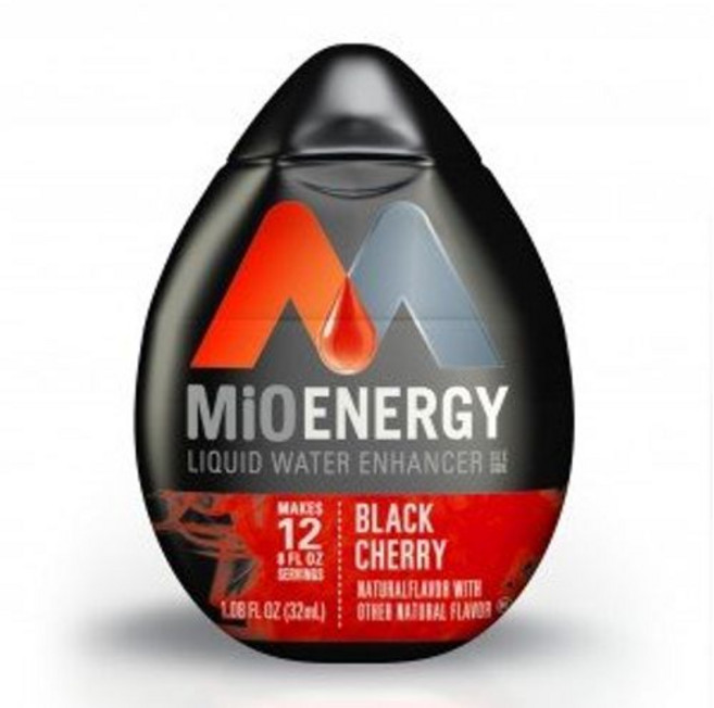MiO 액상 물 강화제 - 에너지 블랙 체리 - 1.08oz MiO Liquid Water Enhancer - Energy Black Cherry - 1.08oz Squirt Bo, 32ml, 1