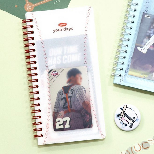 비온뒤 야구 티켓북 뮤지컬 공연 영화 티켓 스크랩 보관 앨범 휴대용, 베이스볼 레드