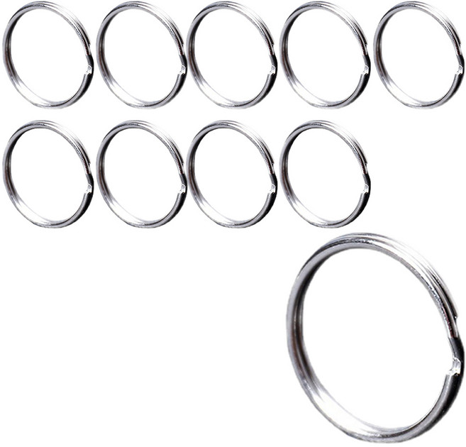열쇠고리링 집 키 자동차 키홀더, 40mm, 1세트, 실버 40mm 10개