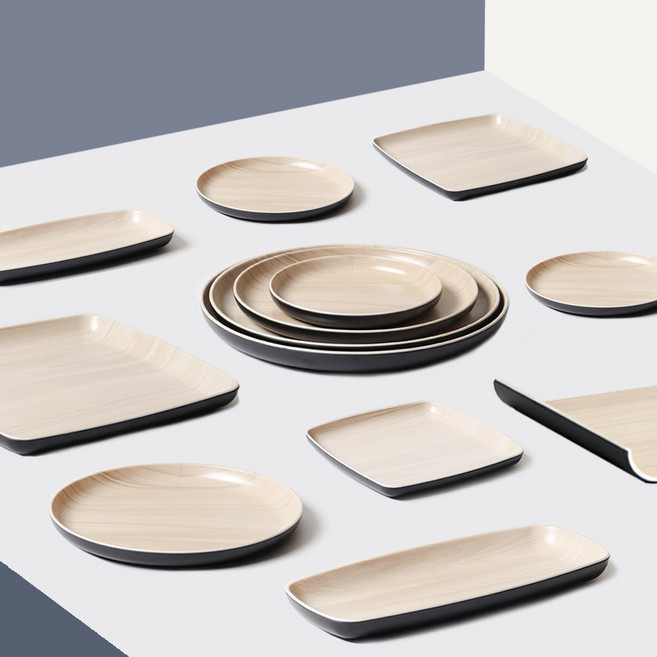 가벼운그릇 캠핑 나무 우드그릇 카페 감성 지코멜라민, 8.정사각3호, 1개