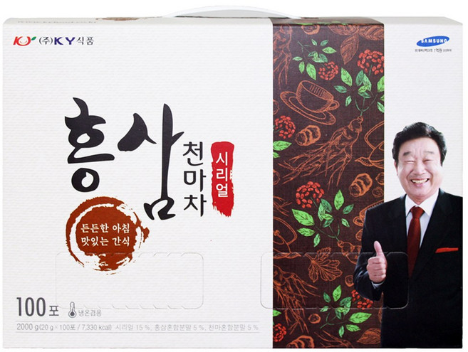 KY식품 시리얼 홍삼천마차, 20g, 100개입, 1개