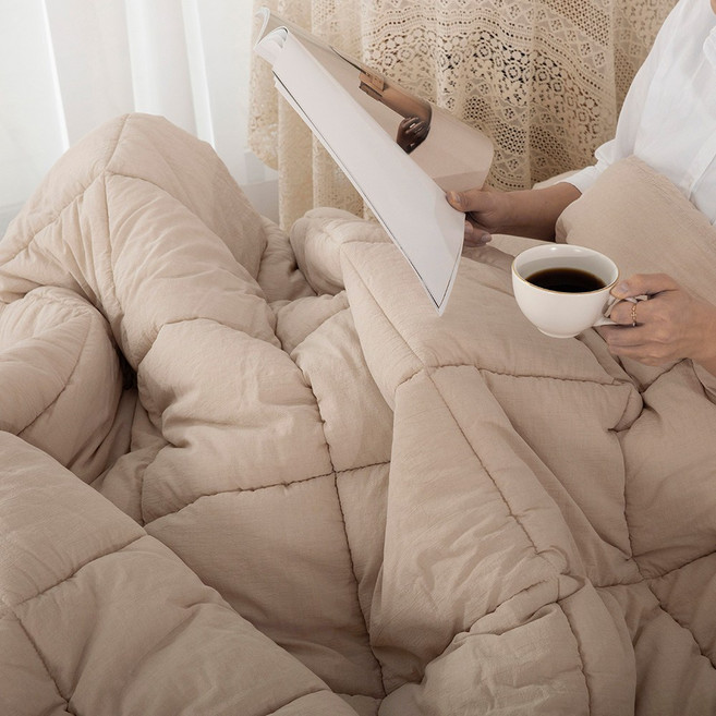 베딩앤데코 먼지없는 순면 60수 아사 피그먼트 차렵싱글 퀸이불세트