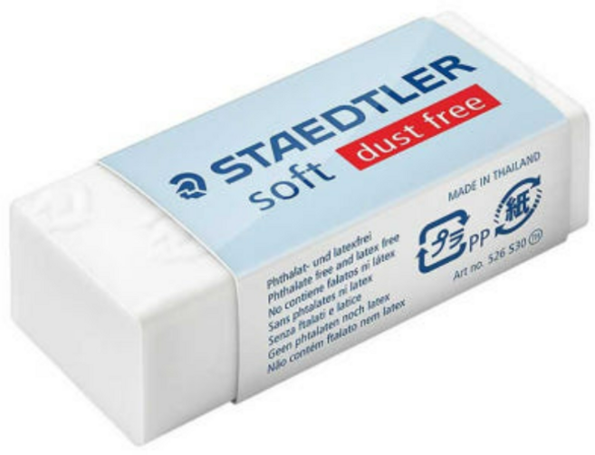 스테들러 526 S30 지우개 찌꺼기 최소화, 50개 화이트(526 S30)