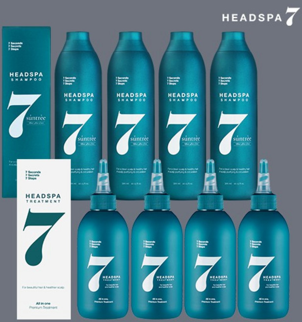 헤드스파7 썬트리샴푸 300mlx4+트리트먼트 200mlx4, 1개