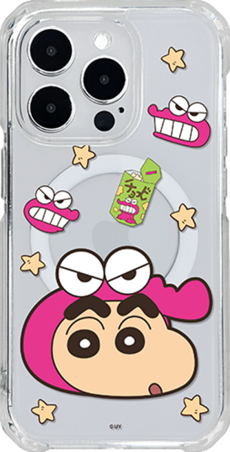 짱구는못말려 짱구 자이언트페이스 맥세이프 투명 젤하드 핸드폰 케이스