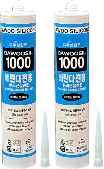 퀵마켓 창틀용 실리콘 다우실 1000 창호 베란다 방수 백색, 2개