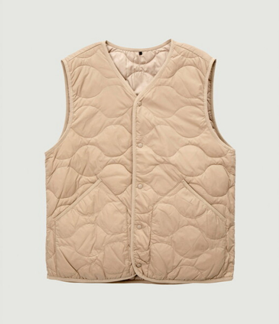 [행텐(HANGTEN)] 행텐 남성 라이트 다운 웨이브 퀼팅 베스트 베이지