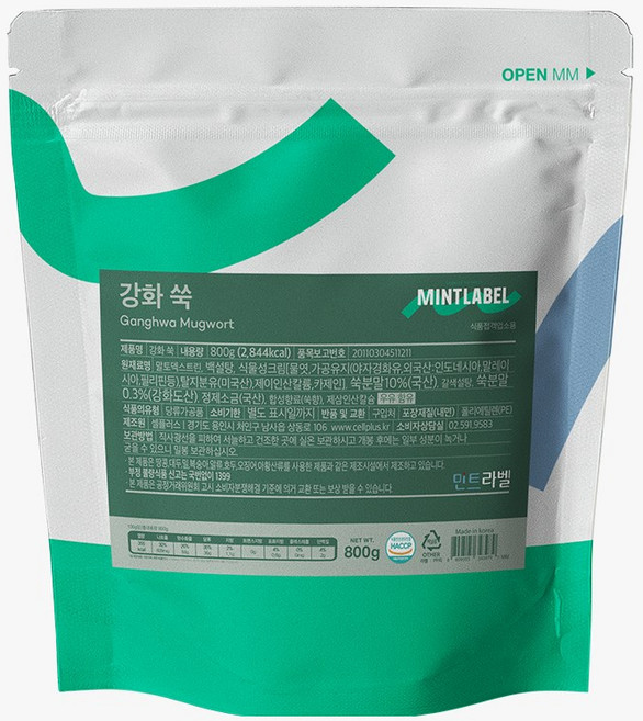 민트라벨 강화 쑥 파우더 800g, 1개, 1개입