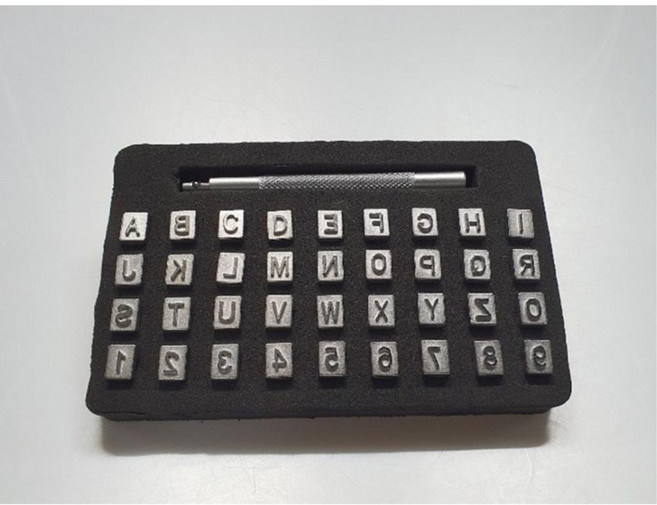 가죽공예 DIY 각인도구 영어 숫자 6mm 손안장 스탬프, 1개