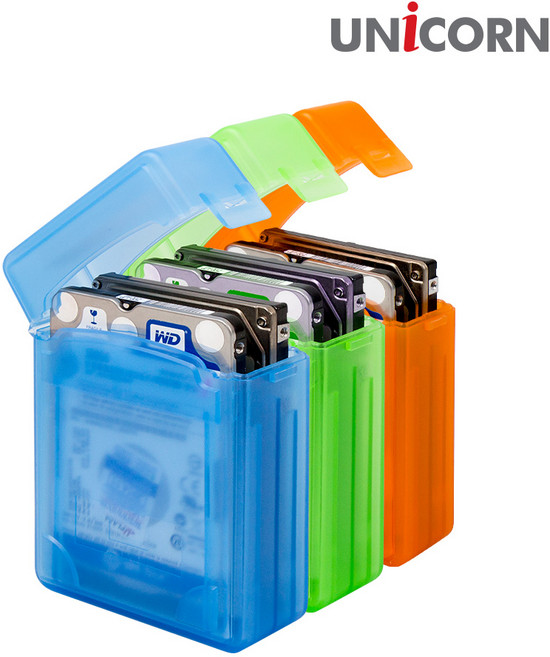 유니콘 2.5인치 하드보관케이스 보호패드 잠금장치, 그린, 1개, 그린