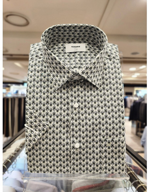 NC 불광점 레노마 셔츠 # 2025년 신상품 #여름 맞이# 면 100% 오리엔탈 플라워 프린트 일반핏 밑단 일자 반팔 남방 셔츠RPUSG1-678-GE