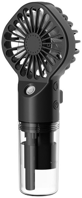 USB 충전식 미스트 탁상용 기숙사 가습 저소음 휴대용 수냉 선풍기 사무실, 1) Black