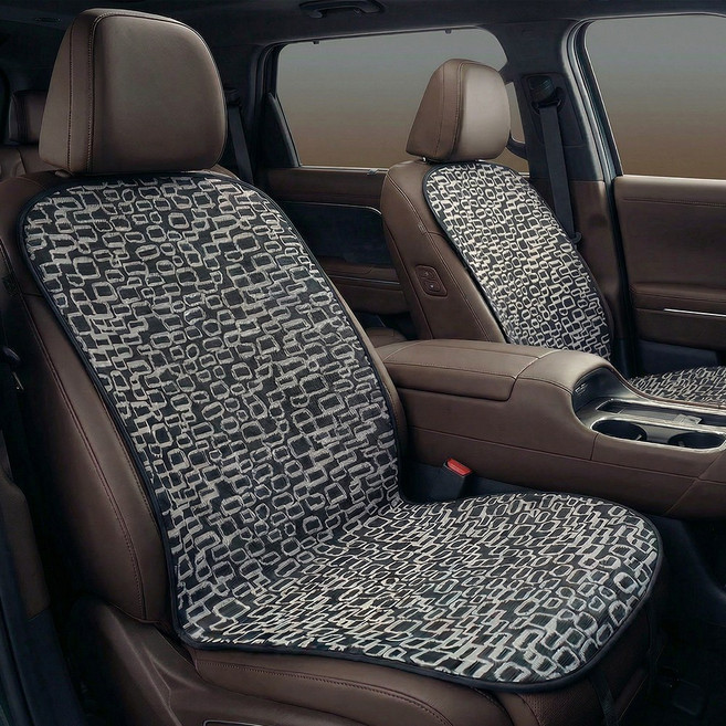 논슬립 자카드 자동차 통풍 시트커버 카시트보호매트, 1개, 페블 화이트