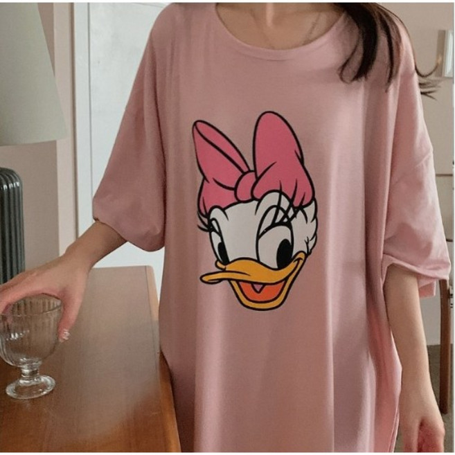 뽀솜 [디즈니정품] 찰랑 데이지 반팔 롱원피스 잠옷 홈웨어 3color