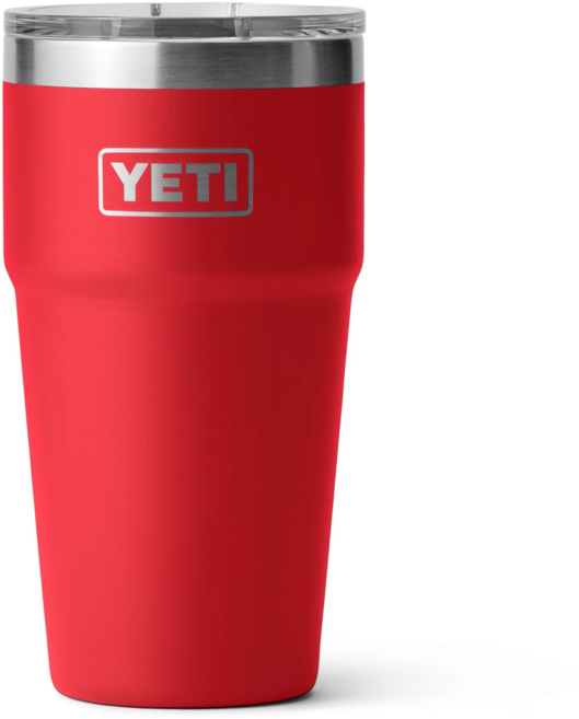예티 Yeti 램블러 20oz 텀블러 스테인리스스틸 머그슬라이더 뚜껑 스테커블 머그컵, 1개, 591ml, RESCUE RED