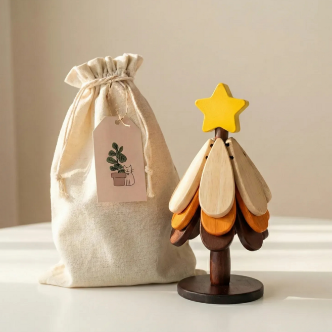 보리도리 원목 트리 냄비받침 센스있는 집들이 선물, 1세트, 별