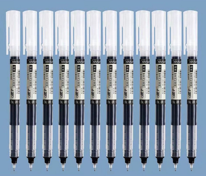 예쁜글씨 빠른건조 부드러운필기감 젤펜 사무용 액체펜, 12개, 검정