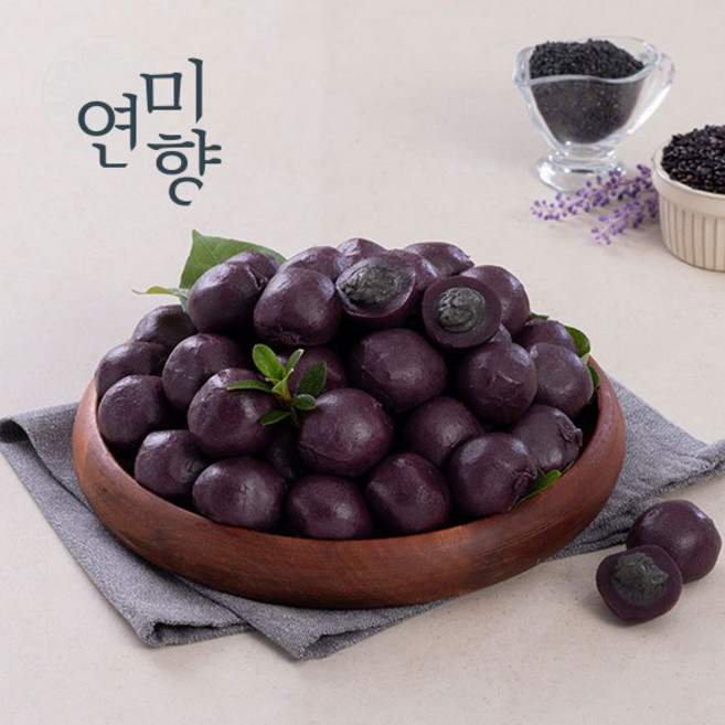 연미향 흑임자알떡 18개입 / 1 440g / 냉동보관 자연해동 굳지 않는 떡 흑임자앙금 흑미 식사대용 방울떡 간편포장 부모님간식 100% 국산 멥쌀, 18개, 80g