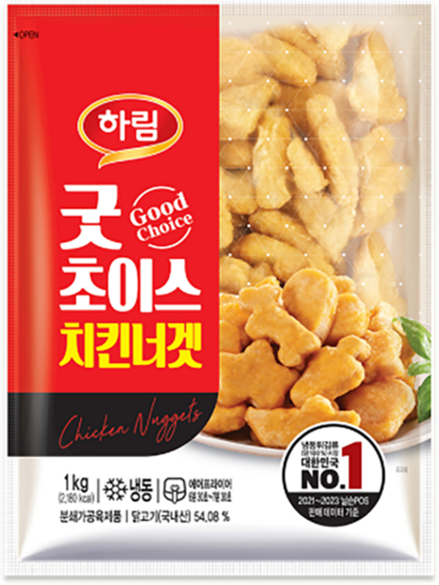 하림 굿초이스 치킨너겟 1kg, 6개