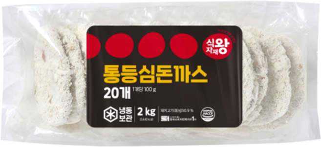 식자재왕 통등심돈까스, 2개, 2kg